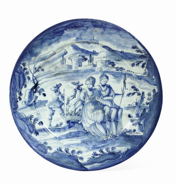 Piatto “reale”<BR>Albisola, fabbrica Grosso, fine del XVII secolo<BR>  - Asta Maioliche e Porcellane - Associazione Nazionale - Case d'Asta italiane