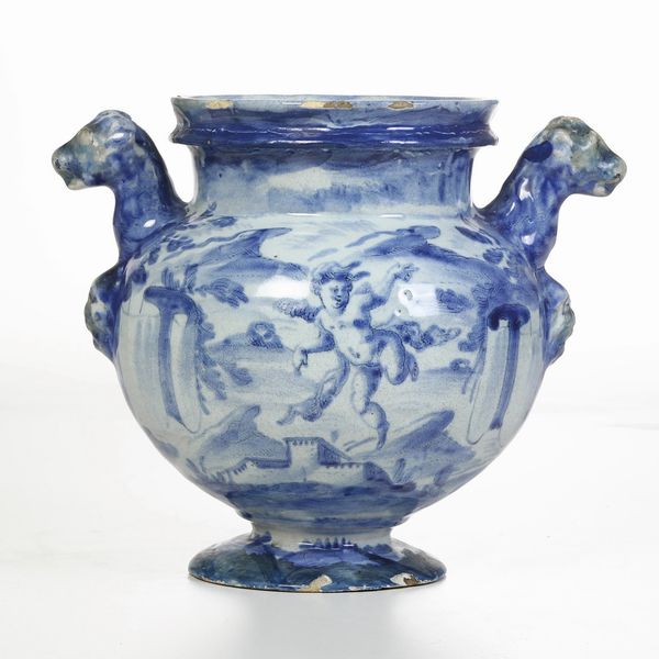 Vaso da elettuari<BR>Savona, fabbrica della società Chiodo e Peirano, probabilmente inizio del XVIII secolo<BR>  - Asta Maioliche e Porcellane - Associazione Nazionale - Case d'Asta italiane