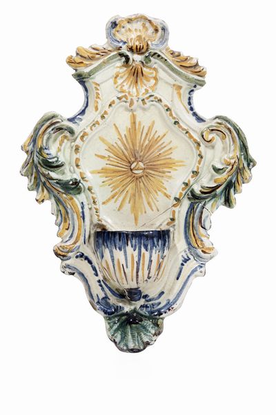 Acquasantiera<BR>Savona, seconda metà del XVIII secolo<BR>  - Asta Maioliche e Porcellane - Associazione Nazionale - Case d'Asta italiane