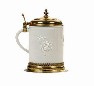 Raro boccale da birra<BR>Meissen, 1715-1720 circa<BR>  - Asta Maioliche e Porcellane - Associazione Nazionale - Case d'Asta italiane