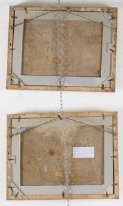 Due targhe<BR>Castelli d�Abruzzo, Carmine o Berardino Gentili il giovane, 1750-1760<BR>  - Asta Maioliche e Porcellane - Associazione Nazionale - Case d'Asta italiane