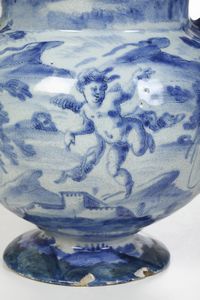 Vaso da elettuari<BR>Savona, fabbrica della società Chiodo e Peirano, probabilmente inizio del XVIII secolo<BR>  - Asta Maioliche e Porcellane - Associazione Nazionale - Case d'Asta italiane