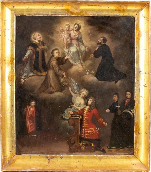 Ex-voto con Santi e committente  - Asta  Arredi Antichi, Oggetti d'Arte, Curiosities con una selezione di tappeti - Associazione Nazionale - Case d'Asta italiane