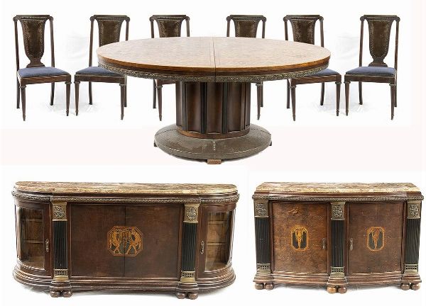Camera da pranzo Art DÃ¨co francese  - Asta  Arredi Antichi, Oggetti d'Arte, Curiosities con una selezione di tappeti - Associazione Nazionale - Case d'Asta italiane