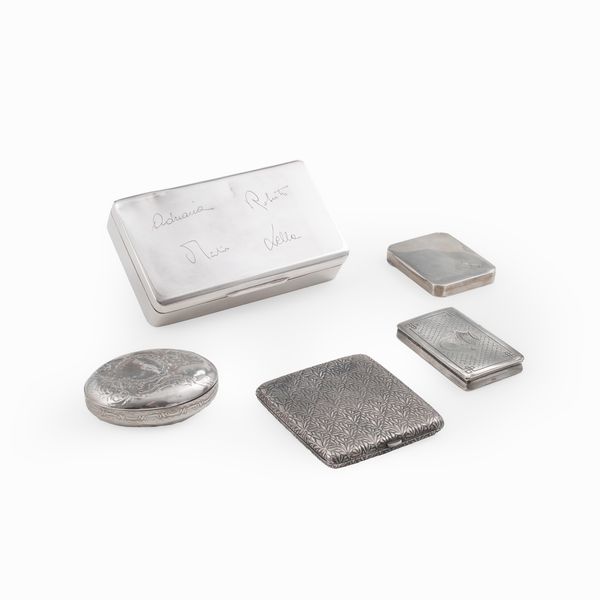 Cinque scatole. Varie manifatture italiane ed europee del XX secolo  - Asta Argenti e Icone - Associazione Nazionale - Case d'Asta italiane