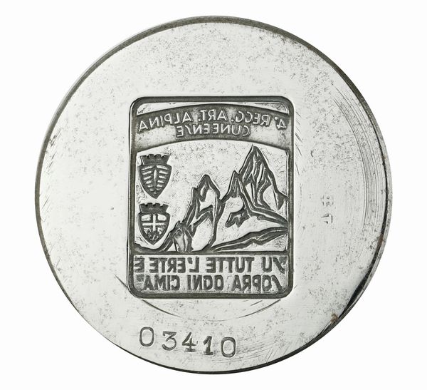 N 4Â° Regg.Art.Alpina Cuneense Su Tutte L'Erte E Sora Ogni Cima 63 x 47 mm  - Asta Conii e Punzoni della Storica Fabbrica di Medaglie Lorioli (1919-1950) - Associazione Nazionale - Case d'Asta italiane