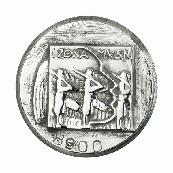 P IÂ° Zona M.V.S.N Milizia Volontaria Per La Sicurezza Nazionale 39 x 41 mm  - Asta Conii e Punzoni della Storica Fabbrica di Medaglie Lorioli (1919-1950) - Associazione Nazionale - Case d'Asta italiane