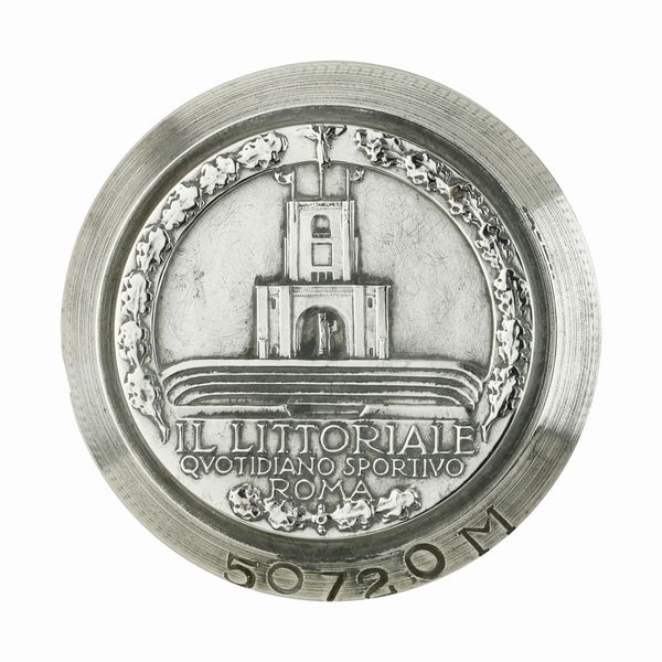 P Il Littoriale Quotidiano Sportivo Roma 41 x 42 mm  - Asta Conii e Punzoni della Storica Fabbrica di Medaglie Lorioli (1919-1950) - Associazione Nazionale - Case d'Asta italiane