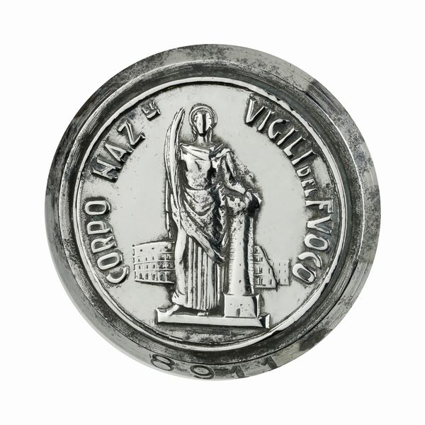 P Corpo Nazionale Vigili Ìdel Fuoco 35 x 36 mm  - Asta Conii e Punzoni della Storica Fabbrica di Medaglie Lorioli (1919-1950) - Associazione Nazionale - Case d'Asta italiane