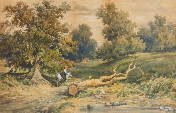 James Duffield Harding : Paesaggio  - Asta Dipinti del XIX-XX Secolo - Associazione Nazionale - Case d'Asta italiane