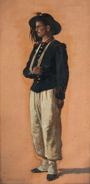 Carlo Ademollo : Ritratto del Bersagliere Matteo Orlandi di Massa di Montignoso  - Asta Dipinti del XIX-XX Secolo - Associazione Nazionale - Case d'Asta italiane