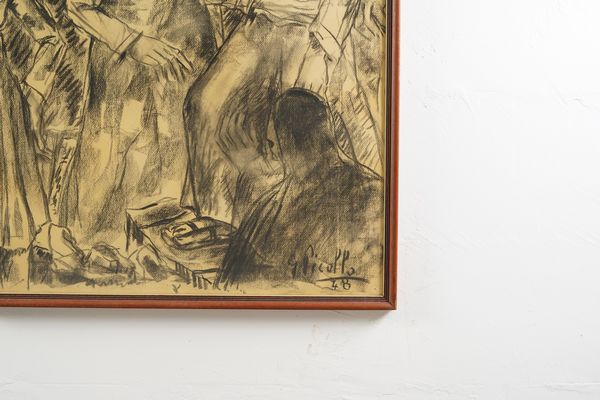 Giacomo Picollo : Scena religiosa  - Asta Dipinti del XIX-XX Secolo - Associazione Nazionale - Case d'Asta italiane