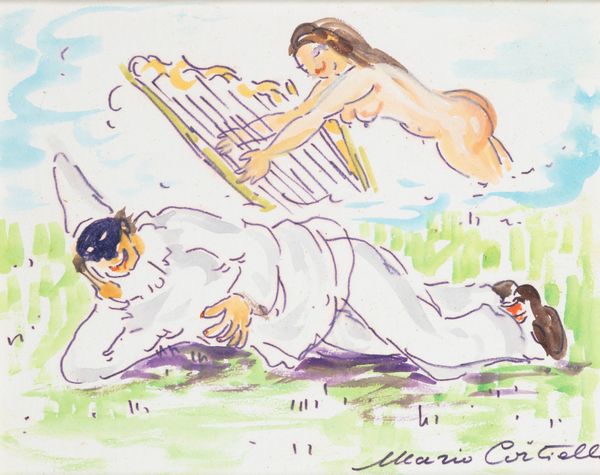 Mario Cortiello : Sogno di Pulcinella  - Asta Opere da una dimora sul lago di Como e da altre collezioni lombarde - Associazione Nazionale - Case d'Asta italiane