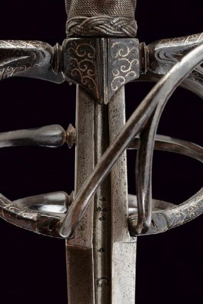 Magnifica spada da cavallo ageminata in argento  - Asta Rare Armi Antiche e Militaria da tutto il mondo - Associazione Nazionale - Case d'Asta italiane