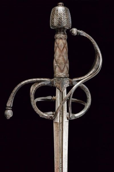 Magnifica spada da cavallo ageminata in argento  - Asta Rare Armi Antiche e Militaria da tutto il mondo - Associazione Nazionale - Case d'Asta italiane