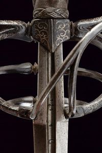 Magnifica spada da cavallo ageminata in argento  - Asta Rare Armi Antiche e Militaria da tutto il mondo - Associazione Nazionale - Case d'Asta italiane