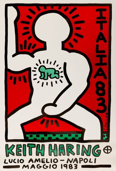 Keith Haring : Italia 1983 Lucio Amelio - Napoli  - Asta Manifesti d'Epoca e Collectible - Associazione Nazionale - Case d'Asta italiane
