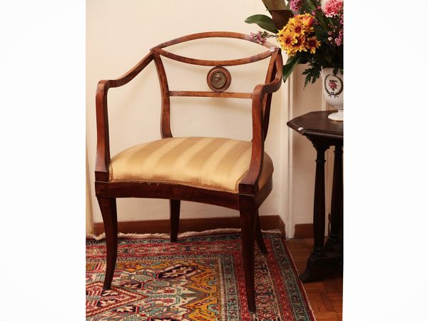 Serie di sei sedie ed una poltroncina in ciliegio  - Asta Dimore fiorentine - Associazione Nazionale - Case d'Asta italiane