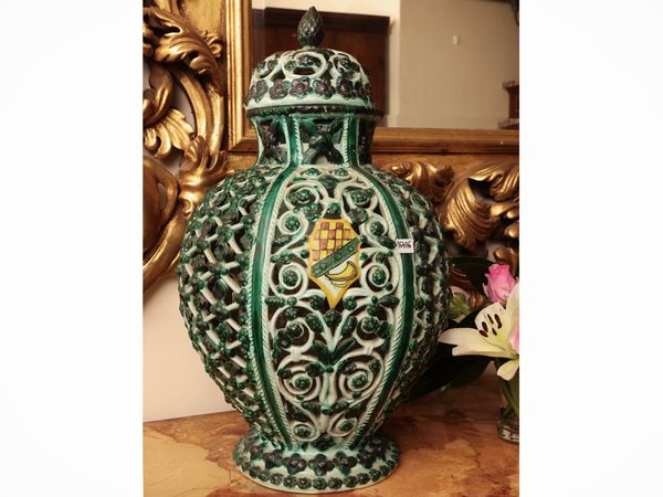 Grande vaso a potiche in terracotta smaltata  - Asta Dimore fiorentine - Associazione Nazionale - Case d'Asta italiane