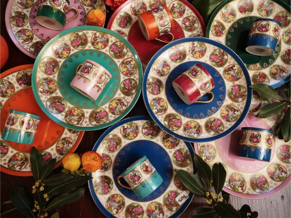 Set per servire il caffè in porcellana arlecchino  - Asta Dimore fiorentine - Associazione Nazionale - Case d'Asta italiane