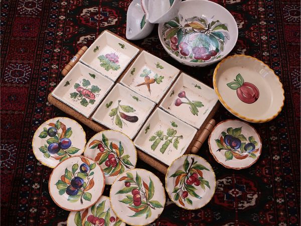 Accessori per la tavola rustici in ceramica smaltata  - Asta Dimore fiorentine - Associazione Nazionale - Case d'Asta italiane