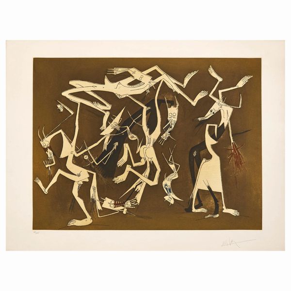 Wilfred Lam : WIFREDO LAM  - Asta ARTE MODERNA E CONTEMPORANEA E OPERE DALLA RACCOLTA DI ANTONIO PAOLUCCI - Associazione Nazionale - Case d'Asta italiane