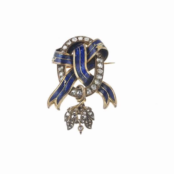 SPILLA CON DIAMANTI  - Asta Gioielli  - Associazione Nazionale - Case d'Asta italiane