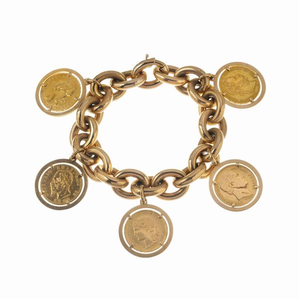 BRACCIALE A CATENA CON MONETE  - Asta Gioielli  - Associazione Nazionale - Case d'Asta italiane