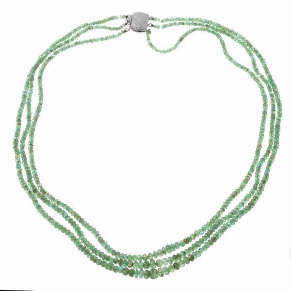 COLLANA MULTIFILO CON SMERALDI  - Asta Gioielli  - Associazione Nazionale - Case d'Asta italiane
