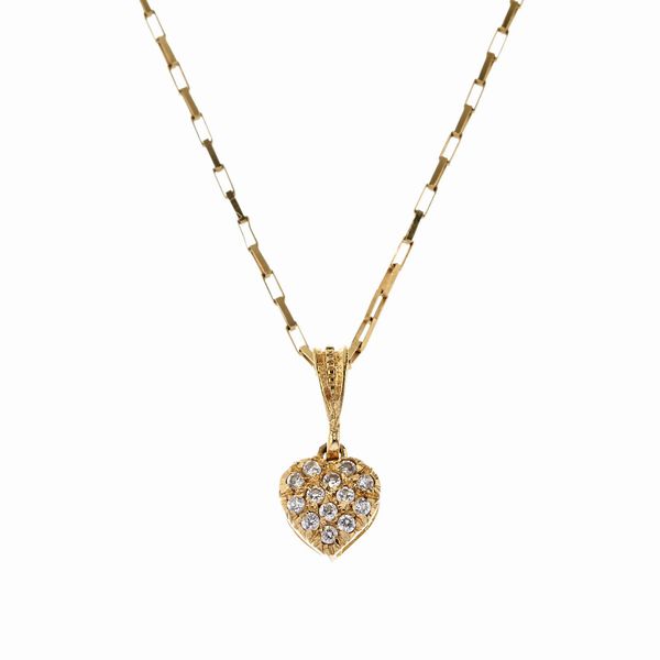 COLLANA CON PENDENTE A FORMA DI CUORE  - Asta Gioielli  - Associazione Nazionale - Case d'Asta italiane