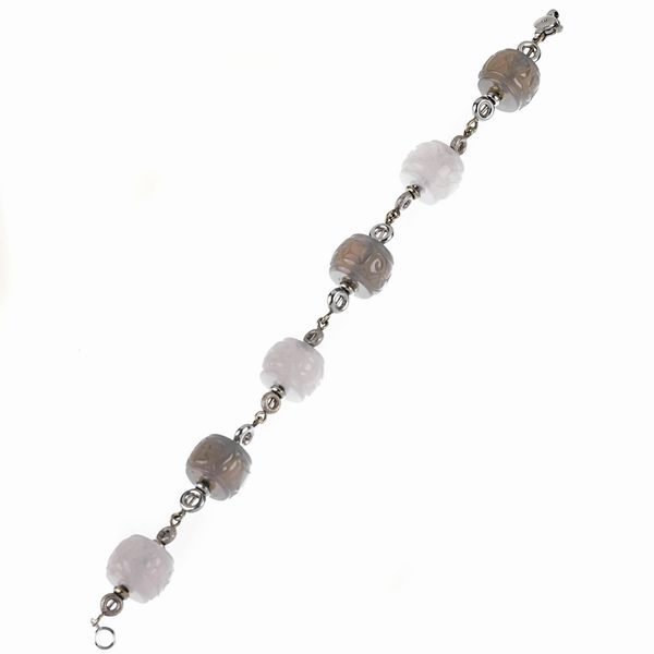 BRACCIALE A CATENA CON CALCEDONI  - Asta Gioielli  - Associazione Nazionale - Case d'Asta italiane