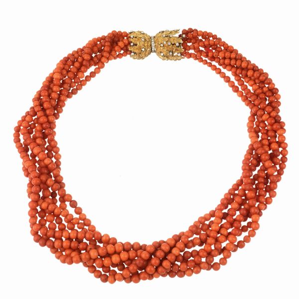 COLLANA TORCHON DI CORALLO  - Asta Gioielli  - Associazione Nazionale - Case d'Asta italiane