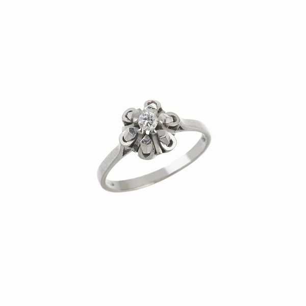 ANELLO CON DIAMANTE  - Asta Gioielli  - Associazione Nazionale - Case d'Asta italiane