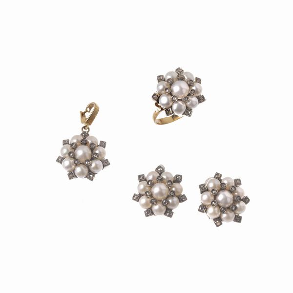 PARURE CON PERLE E DIAMANTI  - Asta Gioielli  - Associazione Nazionale - Case d'Asta italiane