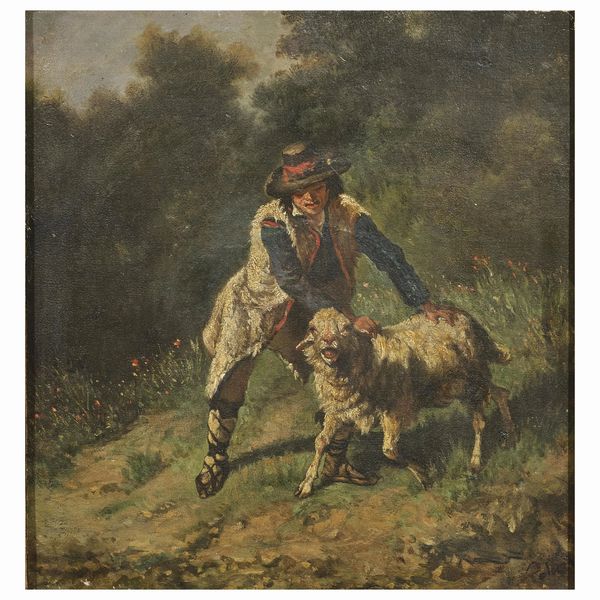 Scuola napoletana, sec. XIX  - Asta ARCADE | DIPINTI DEL XIX E XX SECOLO E OPERE DALLA RACCOLTA DI ANTONIO PAOLUCCI - Associazione Nazionale - Case d'Asta italiane