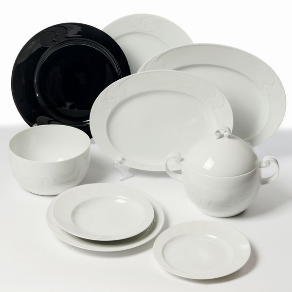 Rosenthal Studio-Line servizio da tavola in porcellana bianca e nera  - Asta L'Arte della Tavola - Associazione Nazionale - Case d'Asta italiane