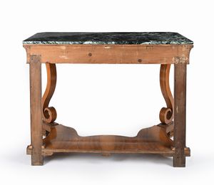 Console in noce, seconda metà del XIX secolo  - Asta Collezioni Private - Mobili, Oggetti d'Arte e Dipinti Antichi e del XIX Secolo - Associazione Nazionale - Case d'Asta italiane