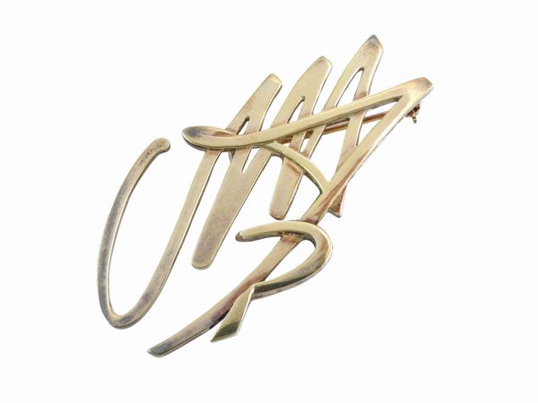 Pendente-spilla in argento dorato  - Asta I gioielli di Rosa Segreto Annigoni - Associazione Nazionale - Case d'Asta italiane