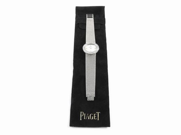 Piaget, orologio da polso per donna in oro bianco con diamanti  - Asta I gioielli di Rosa Segreto Annigoni - Associazione Nazionale - Case d'Asta italiane