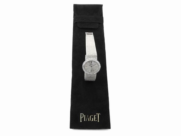 Piaget, orologio da polso per donna in oro bianco con diamanti  - Asta I gioielli di Rosa Segreto Annigoni - Associazione Nazionale - Case d'Asta italiane