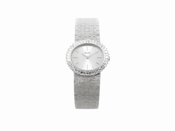 Piaget, orologio da polso per donna in oro bianco con diamanti  - Asta I gioielli di Rosa Segreto Annigoni - Associazione Nazionale - Case d'Asta italiane