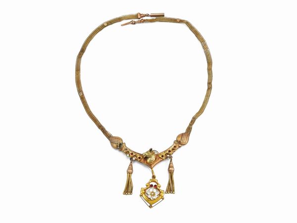 Collana d'epoca in oro a basso titolo  - Asta I gioielli di Rosa Segreto Annigoni - Associazione Nazionale - Case d'Asta italiane