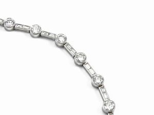 Importante collana rivière in oro bianco e diamanti  - Asta I gioielli di Rosa Segreto Annigoni - Associazione Nazionale - Case d'Asta italiane