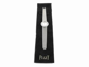Piaget, orologio da polso per donna in oro bianco con diamanti  - Asta I gioielli di Rosa Segreto Annigoni - Associazione Nazionale - Case d'Asta italiane