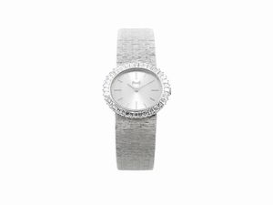 Piaget, orologio da polso per donna in oro bianco con diamanti  - Asta I gioielli di Rosa Segreto Annigoni - Associazione Nazionale - Case d'Asta italiane