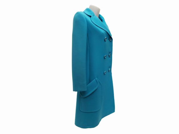 Guy Laroche - Cappottino in lana turchese  - Asta Vintagemania - Associazione Nazionale - Case d'Asta italiane