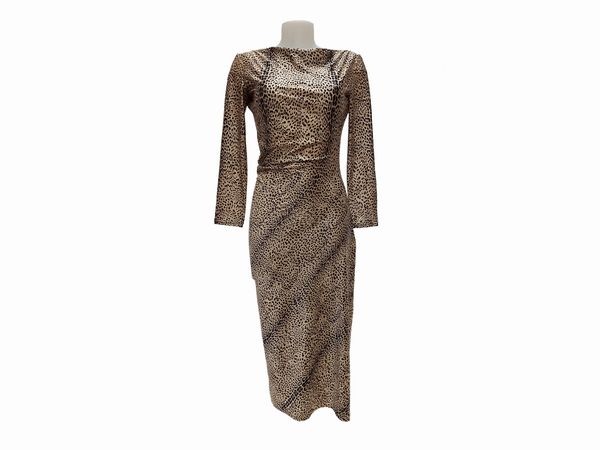 Roberto Cavalli - Abito in viscosa animalier  - Asta Vintagemania - Associazione Nazionale - Case d'Asta italiane