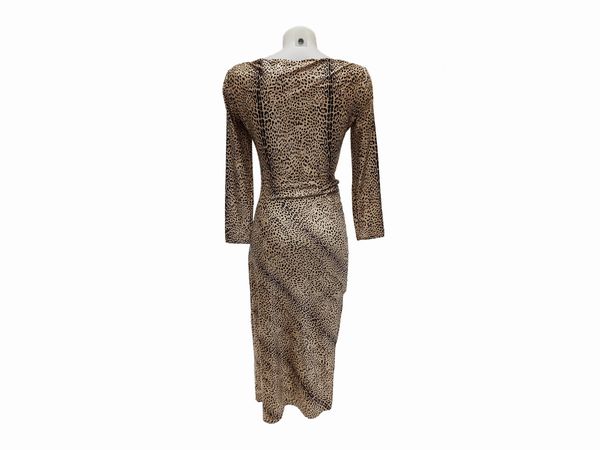 Roberto Cavalli - Abito in viscosa animalier  - Asta Vintagemania - Associazione Nazionale - Case d'Asta italiane