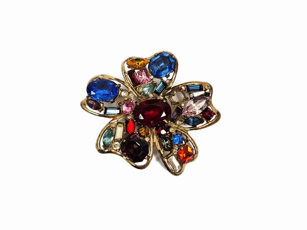 Coro - Spilla a forma di fiore in argento dorato  - Asta Vintagemania - Associazione Nazionale - Case d'Asta italiane