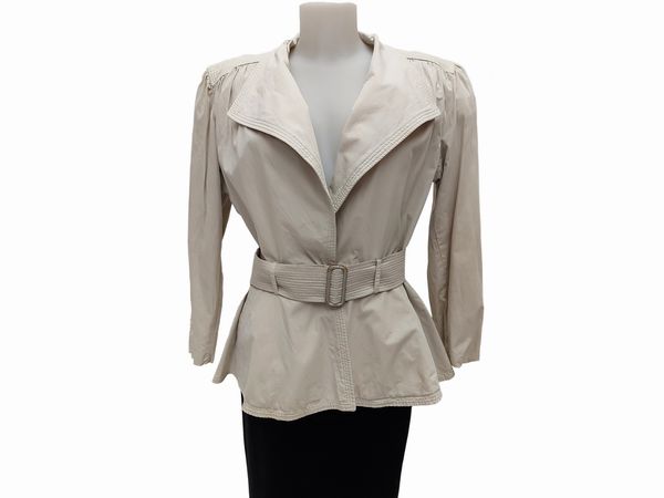Giorgio Armani - Giacchina in cotone color ghiaccio  - Asta Vintagemania - Associazione Nazionale - Case d'Asta italiane